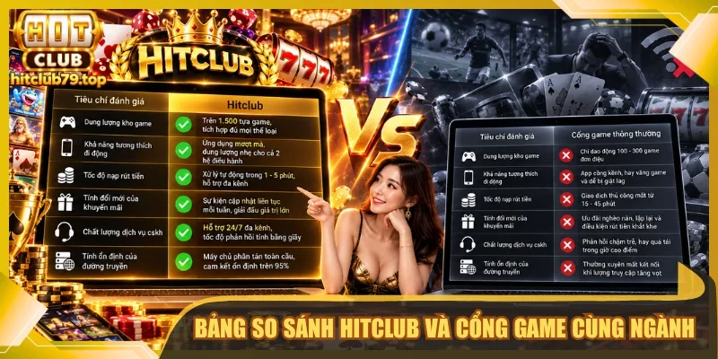 HITCLUB ⭐️ Link Cổng Game Bài Hit Club Uy Tín Cược +79k | Hình số 33 Bảng so sánh giữa hitclub và cổng game cùng ngành